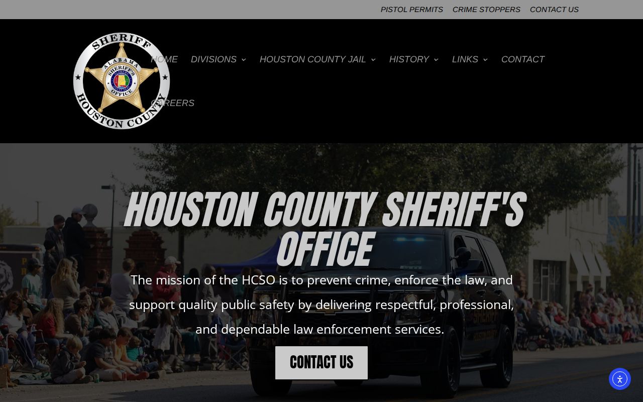 Houston County criminal history links on the sheriff website