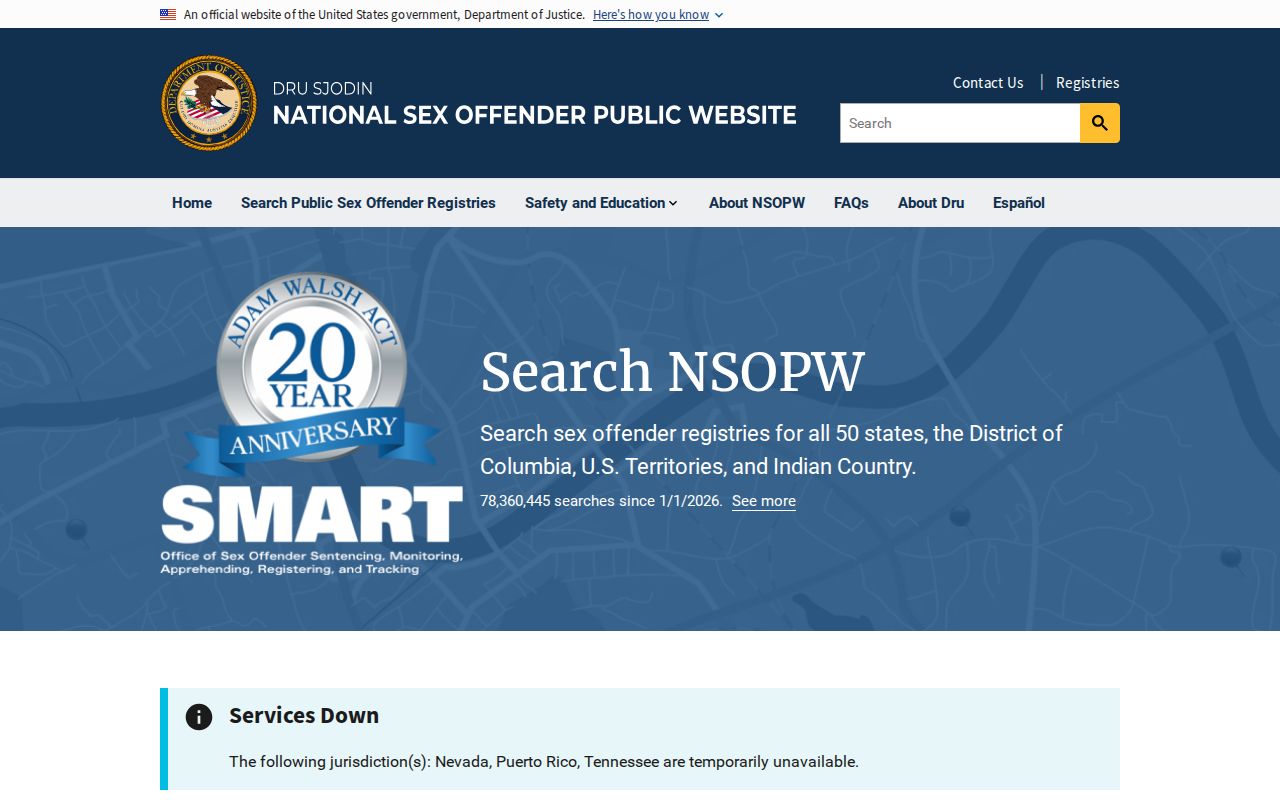 National registry search used with Houston County sex offender records